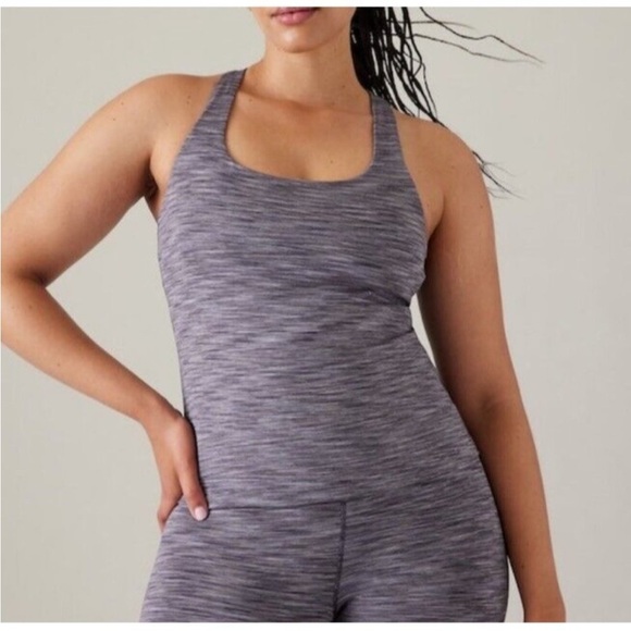 Athleta Tops - Athleta Women's XL Transcend Built-In Bra Scoop Tank Top Purple/Gray